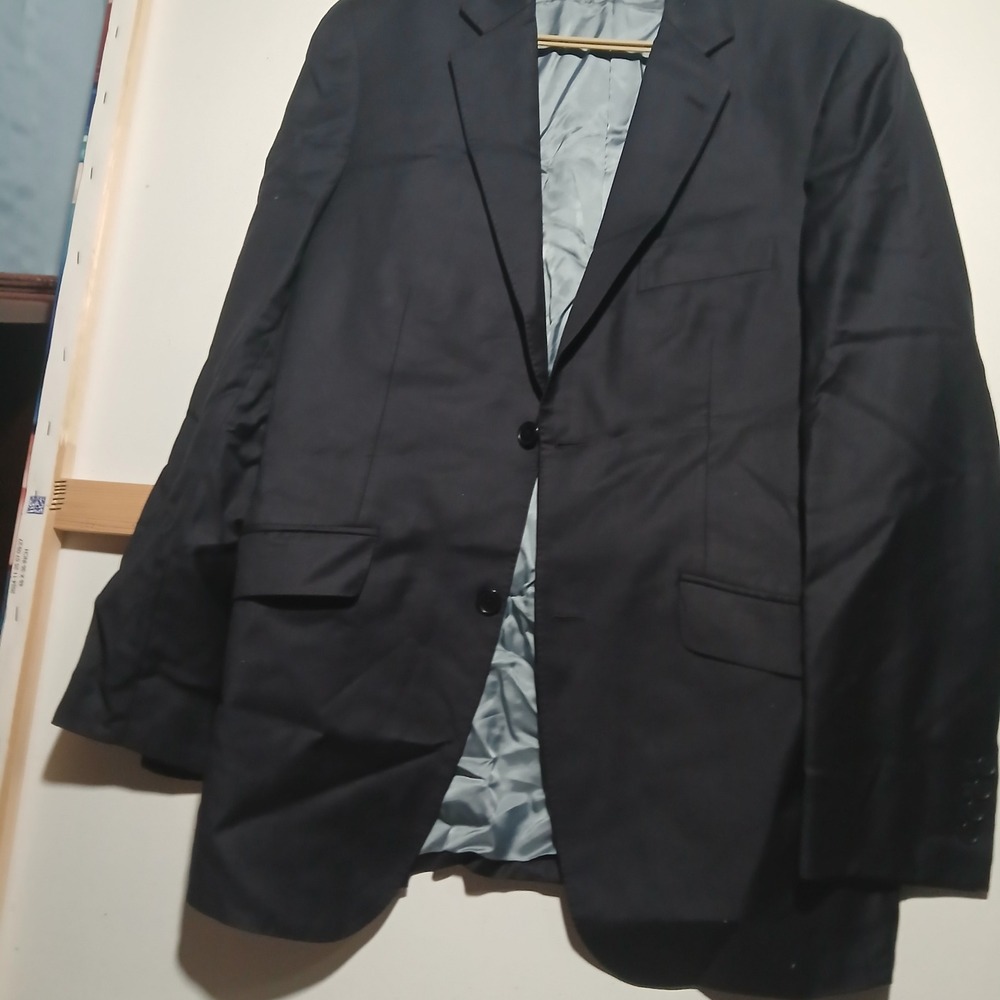 Bespoke 40 Men's Black Blazer Sport Coat Two Button Suit Jacket Custom Tailored